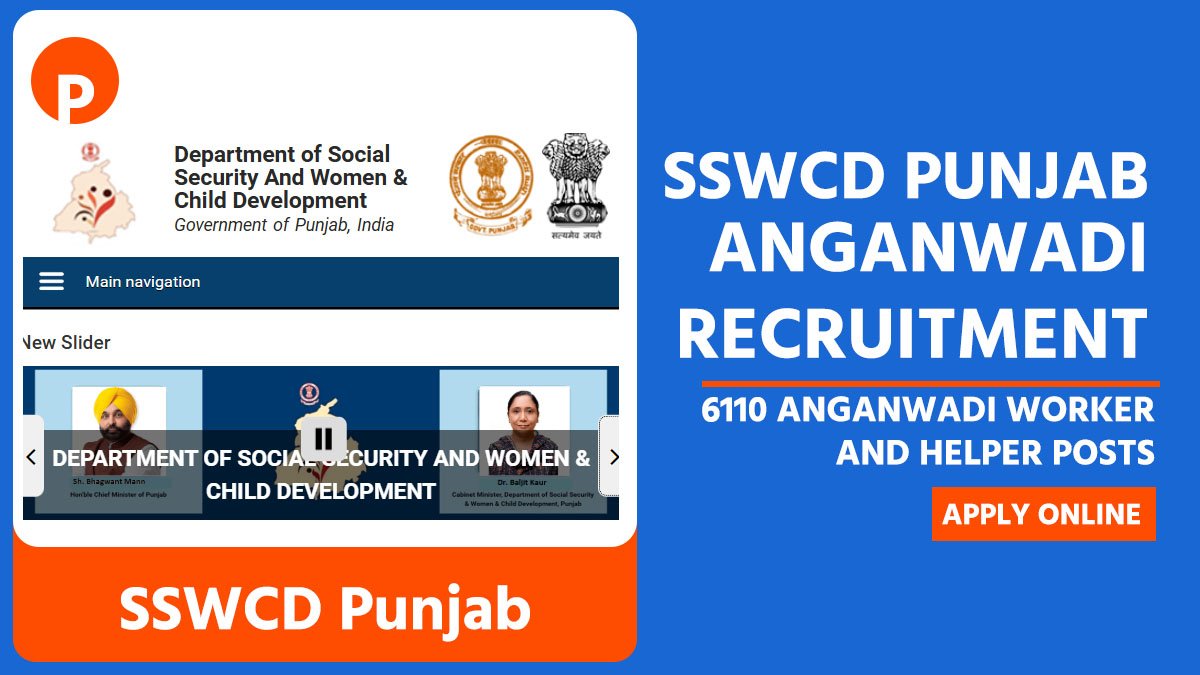 SSWCD Punjab Anganwadi Recruitment 2025, Online Apply for 6110 Anganwadi Worker and Helper Posts
