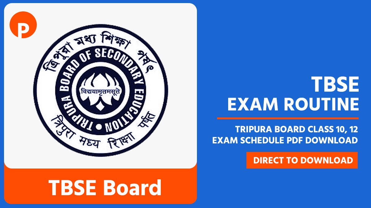 TBSE Exam Routine 2026: Tripura Board Class 10, 12 Exam Schedule PDF Download