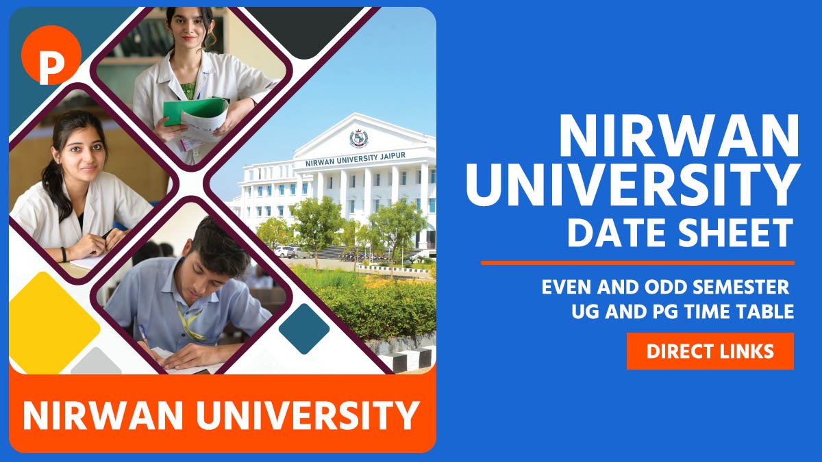Nirwan University Date Sheet 2026 For B.Sc @nirwanuniversity.ac.in UG & PG Courses Exam Time Table 2025-26 Download PDF