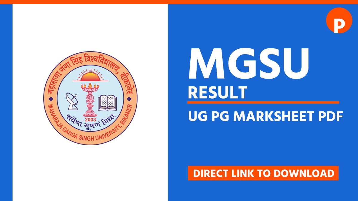 MGSU Result 2026 @mgsubikaner.ac.in : UG PG Marksheet PDF, Direct Link to Download