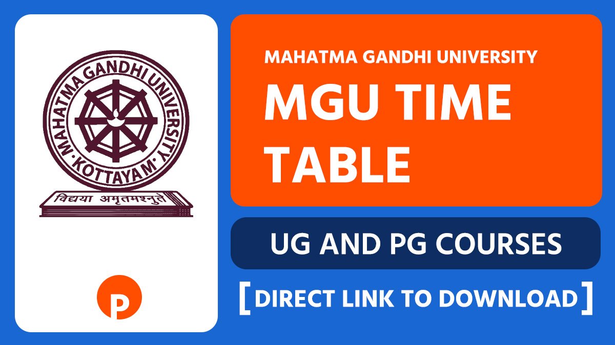 MGU Time Table 2026, Mahatma Gandhi University UG PG Exam Date at mgu.ac.in